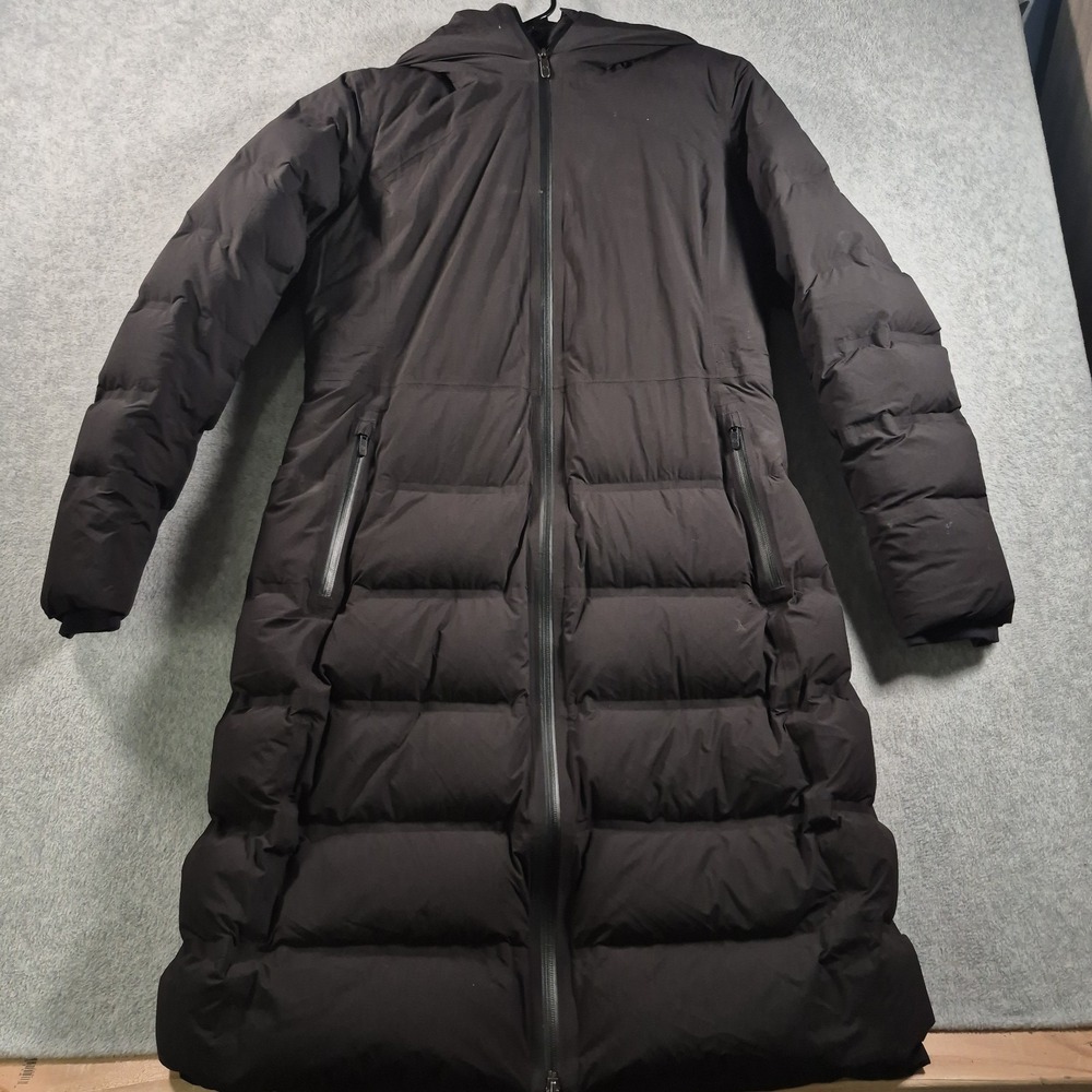 Lululemon Sleet Street Long Jacket Black Waterproof Down Parka Women's Size 10